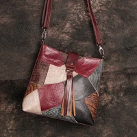 shoulder bag for women genuine leather crossbodymessenger bags tassel handbag for ladies female multi colors designer women bag