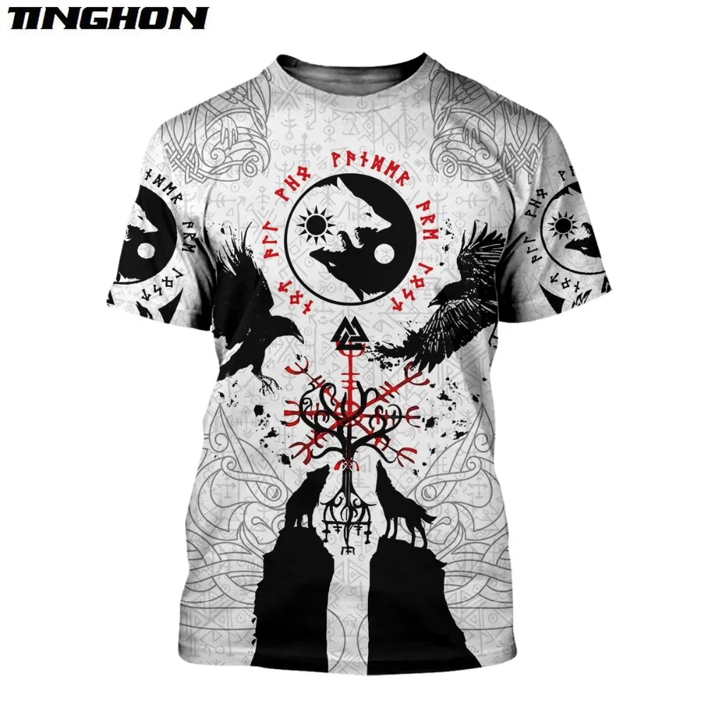 

Футболка мужская с 3D-принтом, красивая тенниска с принтом викингов, модная рубашка в стиле Харадзюку с короткими рукавами, летняя уличная футболка унисекс