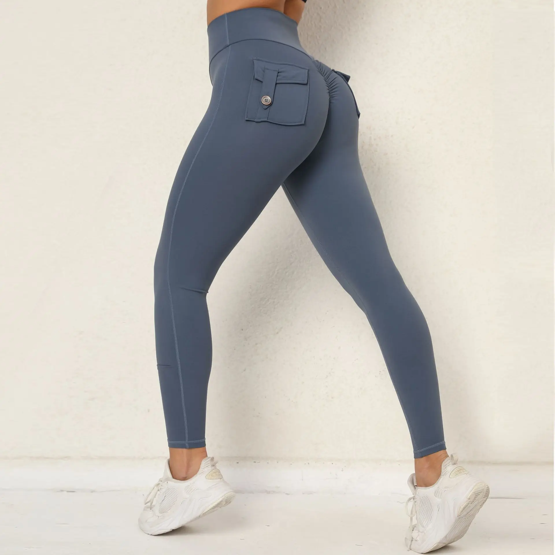 

2023 бесшовные нейлоновые штаны для фитнеса и спортзала женские штаны для йоги с высокой талией плотные персиковые ягодицы с высокой талией телесные леггинсы для тренировок