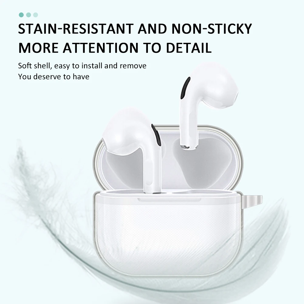 

TPU Bluetooth-compatible Headphones Soft Cover Shell For Lenovo LP40 Transparent Protector Earphone Charging Bin Protective Case