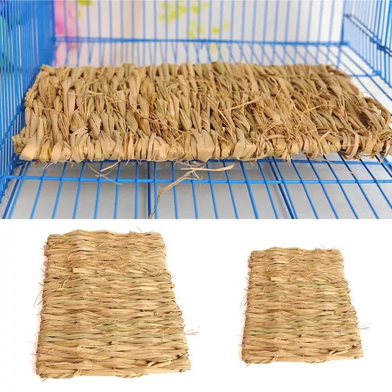 

2022JMT S/L Rabbit Grass Chew Mat Small Animal Natural Soft Grass Hamster House Guinea Pig Cage Bed House Pad Hamster Accessor