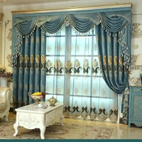 chenille pepper curtain fabric living room villa curtain chenille embroidery yarn customized