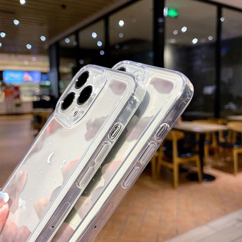 Мягкий силиконовый чехол с милыми облаками для iPhone 14 Pro 11 12 13 15 Max XR XS X 7 8 Plus SE