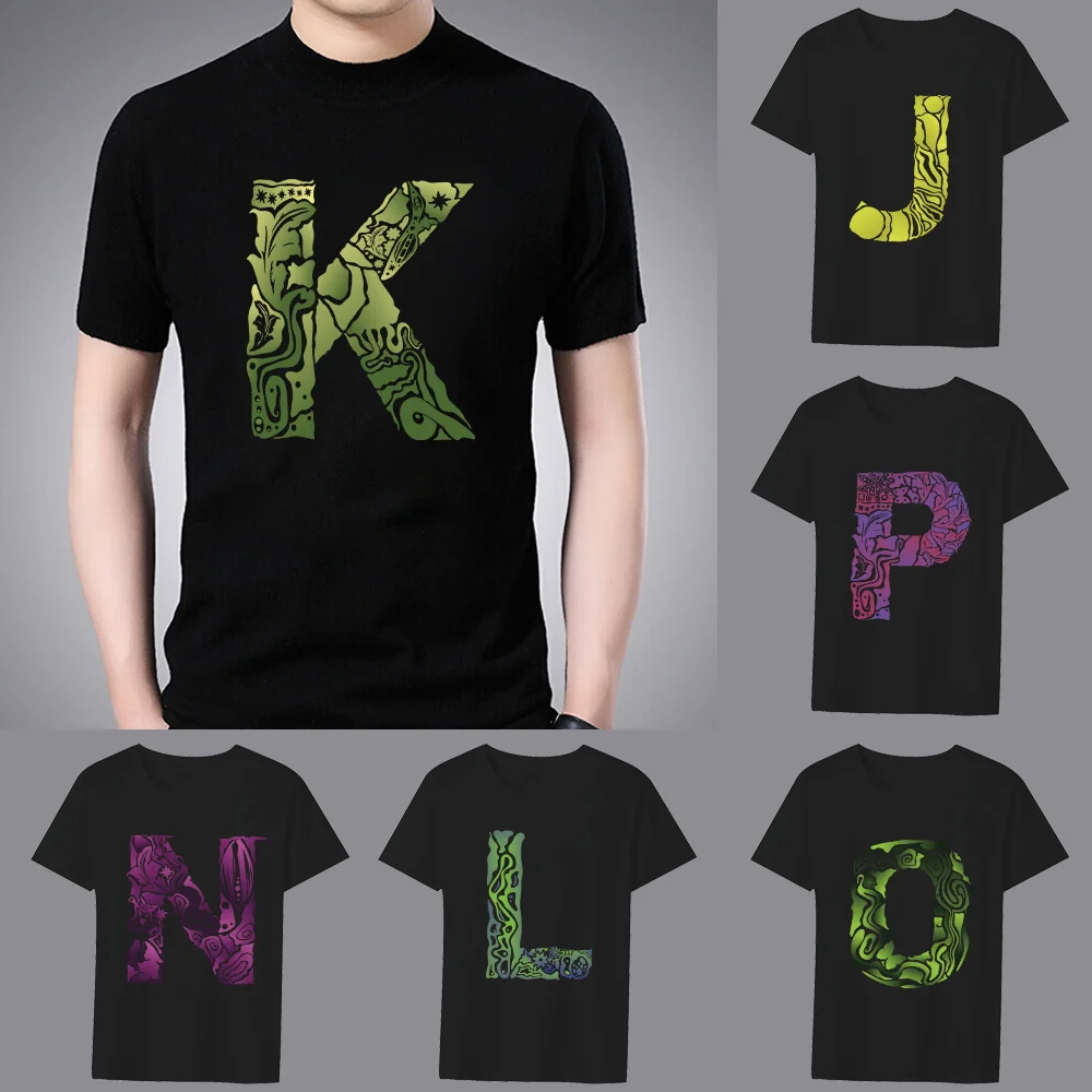 

Футболка мужская с выгравированным рисунком, модная тенниска с коротким рукавом, спортивный топ, повседневная одежда для бега в Корейском стиле, цвет черный, лето