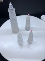 jewelry natural white crystal west lake lei yin tower love symbol healing crystal mineral sculpture craft collection