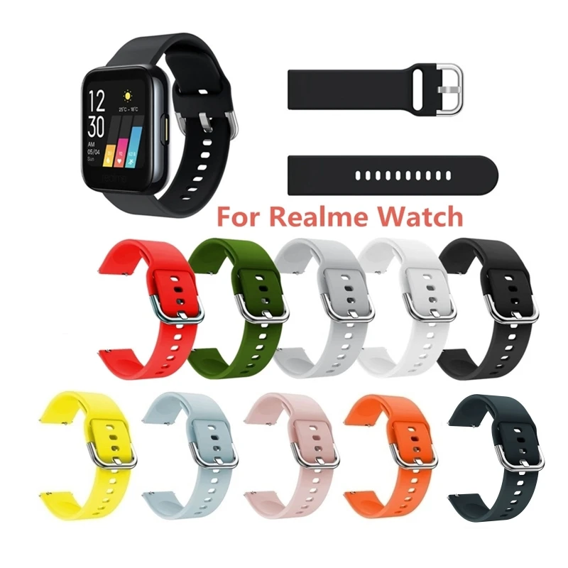 

Silicone Band for realme Watch for Smart Watch Wrist Strap Loop Bracelet Replacement Waterproof Belt Sweatproof