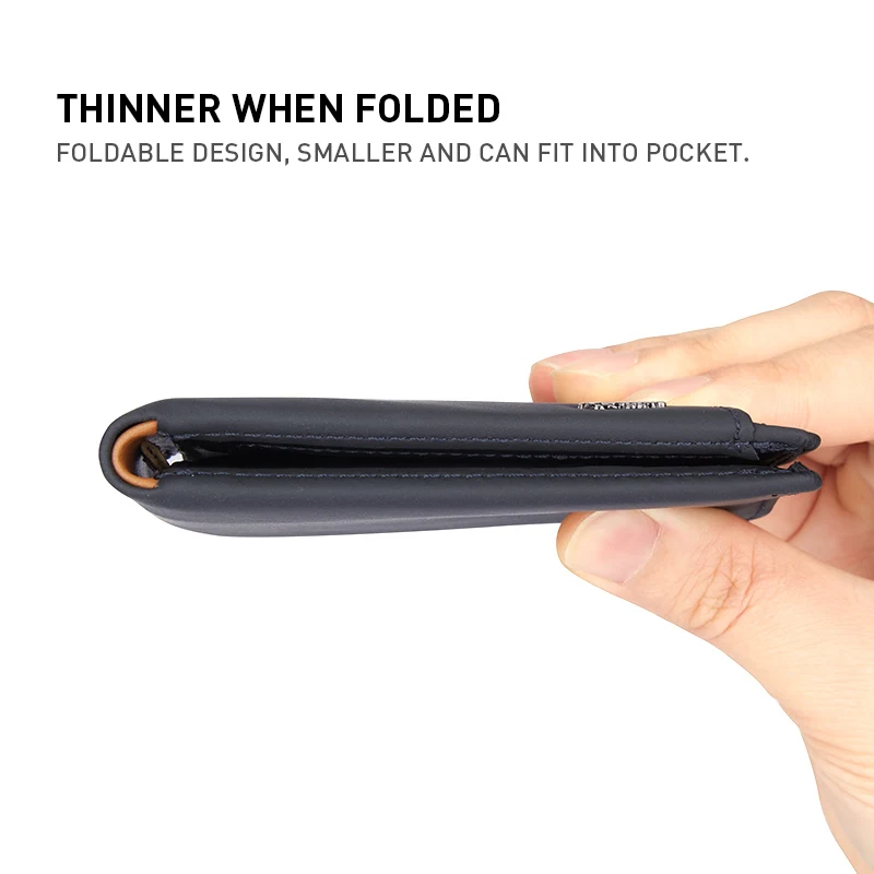 BISON DENIM Men's Leather Wallet Coin Pocket Bag Card Holder Photo Brand Luxury Cowhide Purse Business Men Gift Fashion Wallet