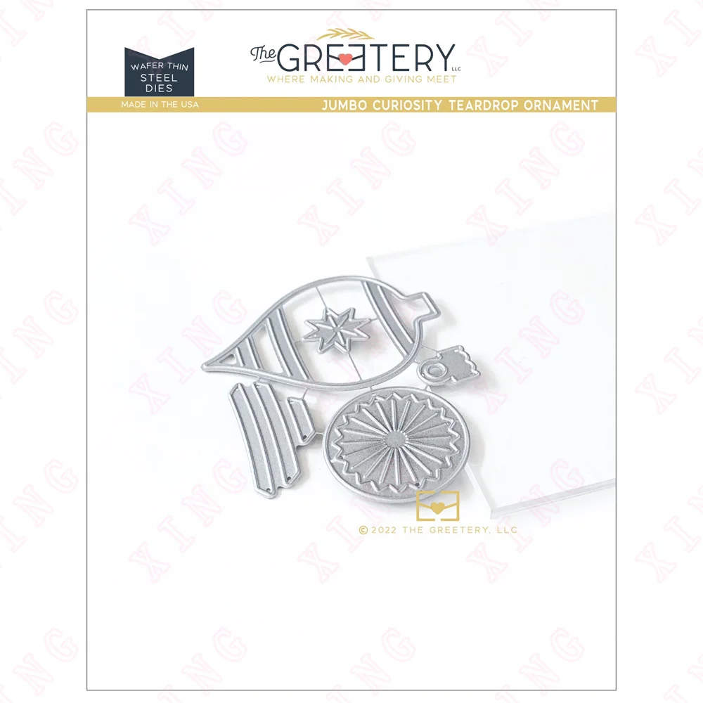 

Diy Scrapbook Decoration Embossing Craft Christmas Arrival Metal Cutting Dies New Handmade Jumbo Curiosity Teardrop Ornament Die