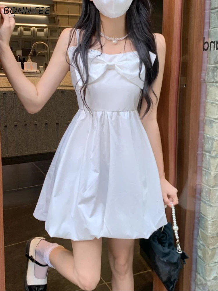

Dresses Women Kawaii Spaghetti Straps Tunic Fashion Summer Inside Party Wear Casual Mini Vestidos Chic Femme A-line Lovely Style