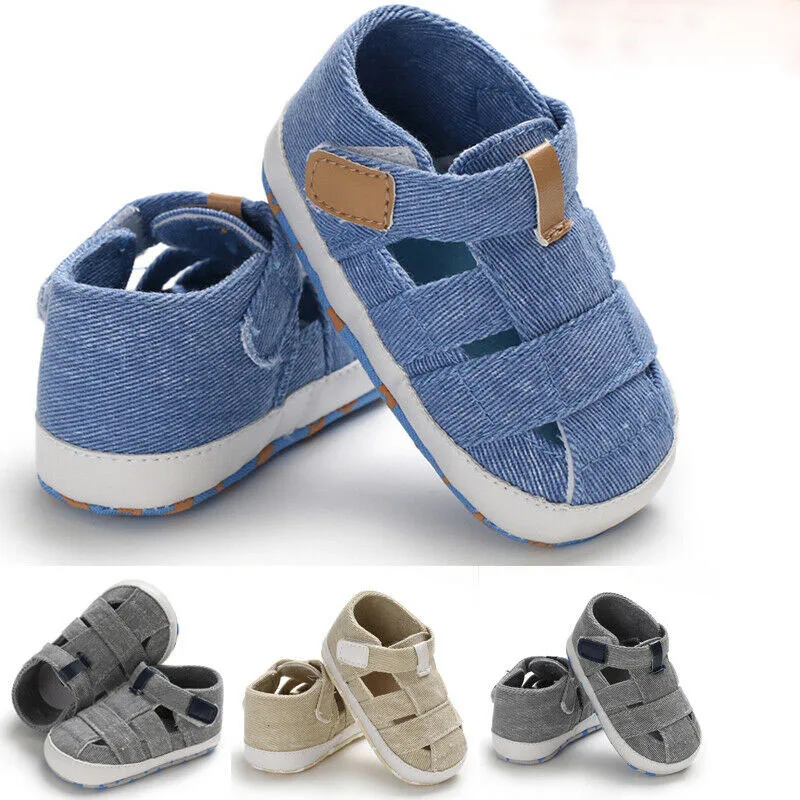 

Summer Fashion Baby Sandals Infant Hollow Soft Crib Sole Canvas Shoes Toddler Little Boys Prewalker Kids First Sandals Clogs