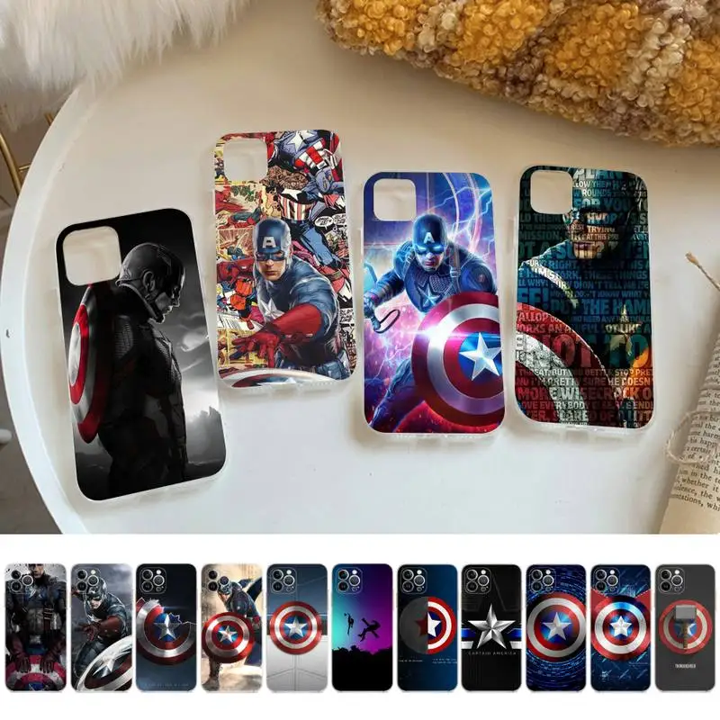 

Disney Captain America Phone Case For iPhone 14 13 12 Mini 11 Pro XS Max X XR SE 6 7 8 Plus Soft Silicone Cover