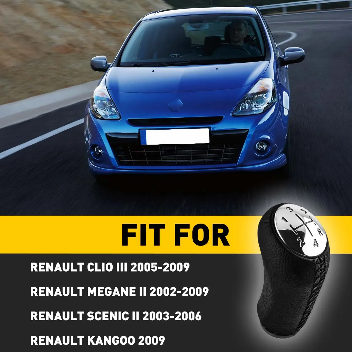 

Ручка переключения передач для Renault Clio 3 Megane Scenic 2 Kangoo 5 6 скоростей кожаная ручка переключения передач для автомобиля Accecosories для Renault