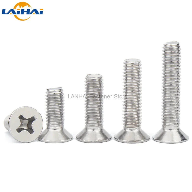 

10pcs UNC 5/16-18 US Coarse Thread 304 A2-70 Stainless Steel Cross Recess Phillips Flat Countersunk Head Screw Bolt