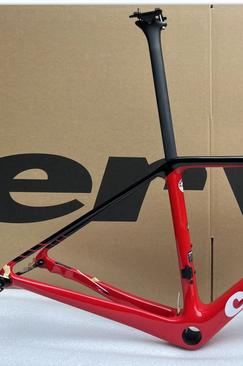 

2023 newest style road bike carbon bike frame bicycle carbon frameset red black R5 bike frameset +handlebar 48 51 54 56 58cm