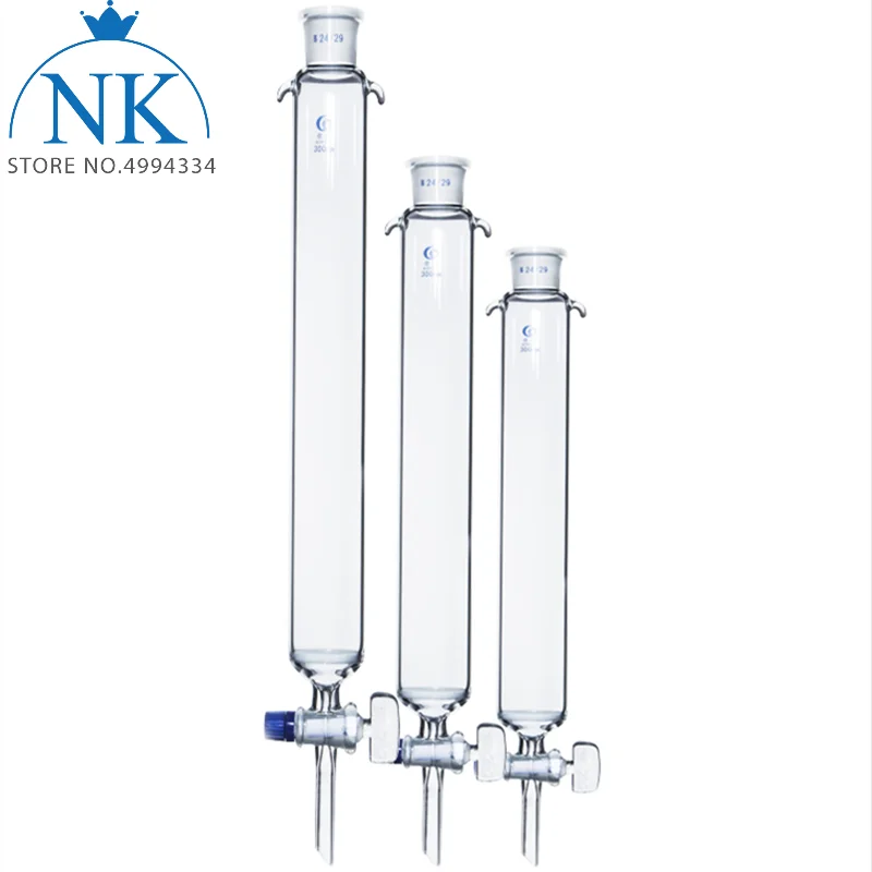 

1pcs lab 24# glass sand core chromatography column with standard mouth and glass piston 16 22 30 40*200 300 400mm