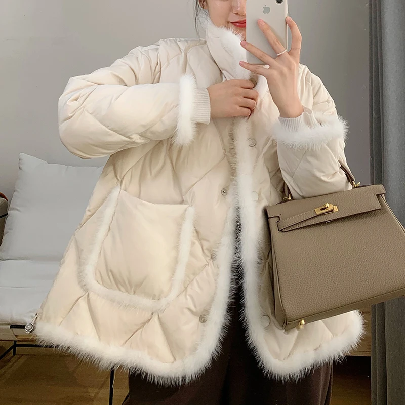 

Winter Coat Parka Warm Cotton Jacket 2022 New Women Thick Quilted Oversize Clothes Fashion keep warm Outerwear Lattice Female