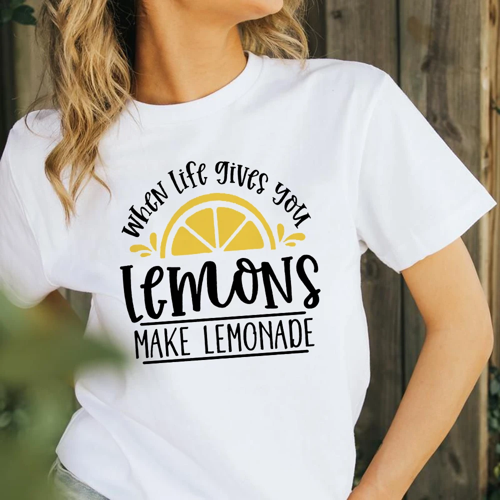 

Camisetas Mujer When Life Gives You Lemons Women Graphic T Shirts Short Sleeve Funny Aesthetic Harajuku T-shirt Female Tops Tee