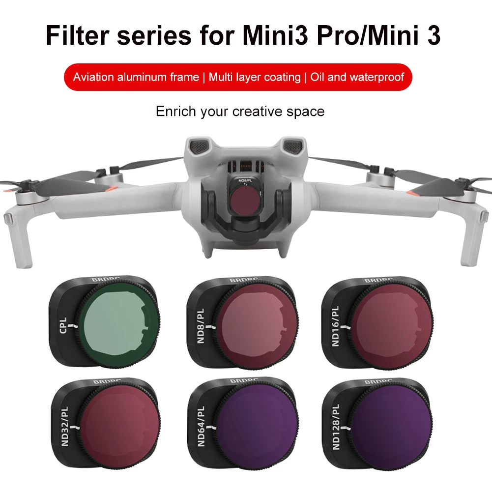 

Аксессуары для DJI Mini 3/3 Pro UV CPL ND8 ND16 ND32 ND64 ND128