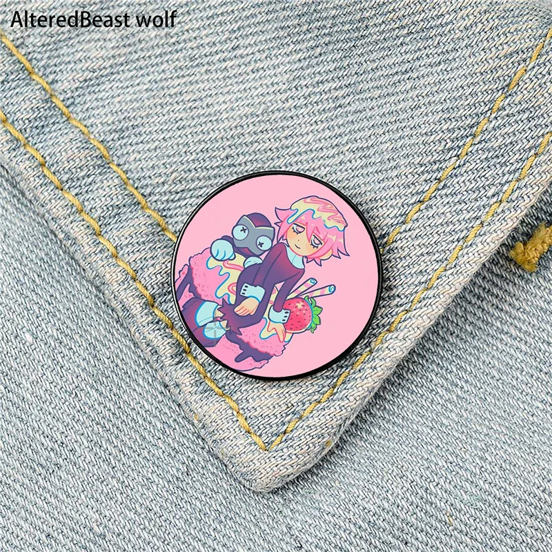 

Crona and Ragnarok macaron Pin Custom Funny Brooches Shirt Lapel Bag Cute Badge Cartoon enamel pins for Lover Girl Friends