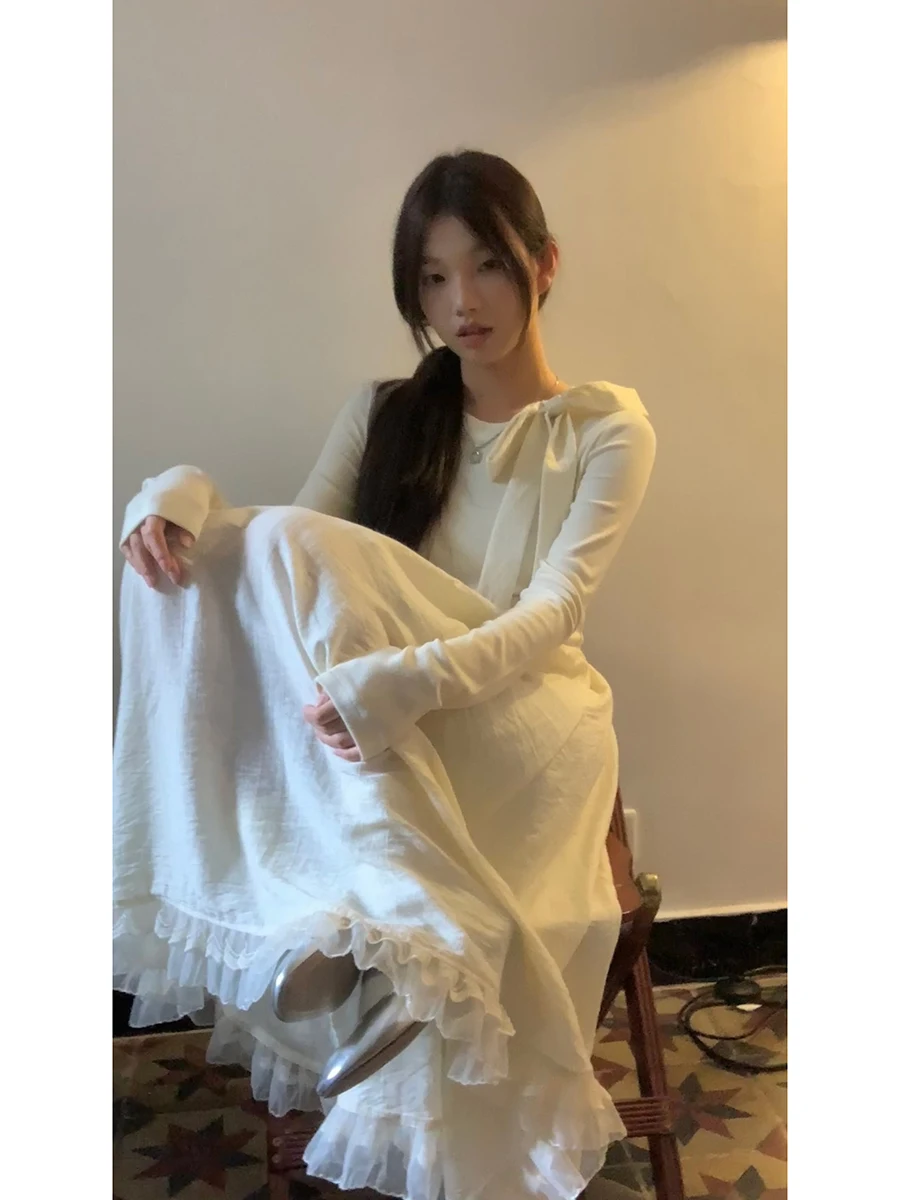 RED People's Hall Платье с драпировкой Женское весенне-осеннее платье 2024 новая женская