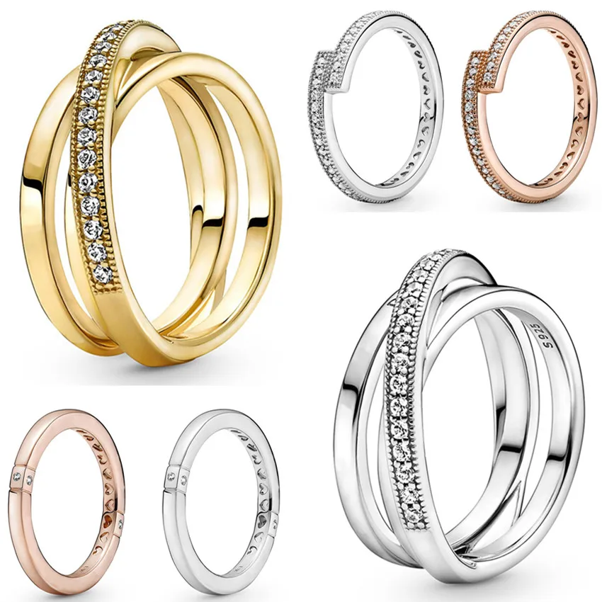 

Женское кольцо из серебра 925 пробы, с тройной закрепкой