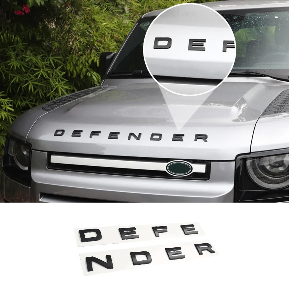 Фото Для Land Rover Defender 90 110 2020-2025 автомобильный капот с буквенной этикеткой DENFENDER капот двигателя Defender 90 110 автомобильная наклейка №2