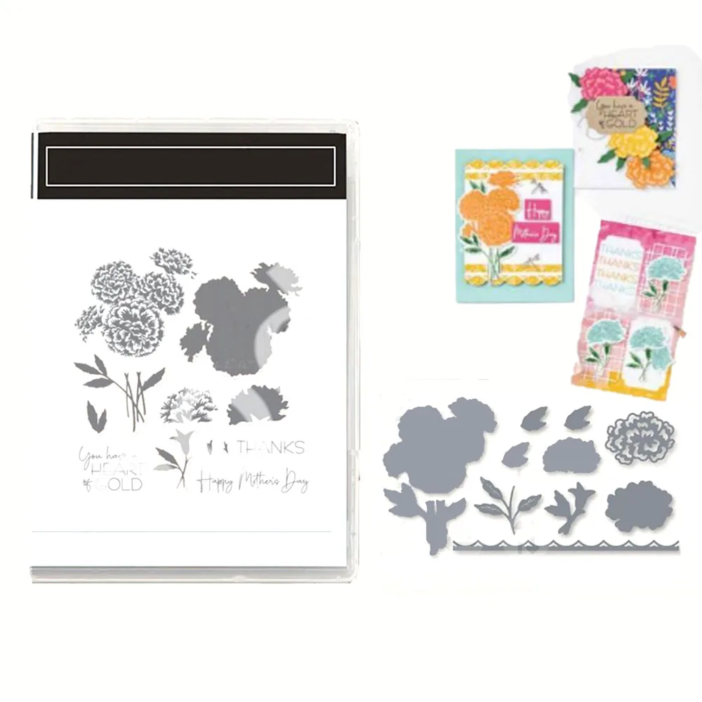 

2023 January Mini Catalogue Flower Clear Stamps And Metal Cutting Dies Making Card Templates Stencil For Decoration Crafts