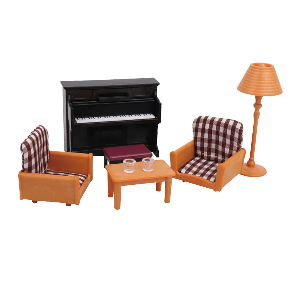 

Mini Furniturepiano Figurine Room Table Toy Housecoffee Couch Miniature Simulation Living Sofa Terrarium Model Playhouse Statue