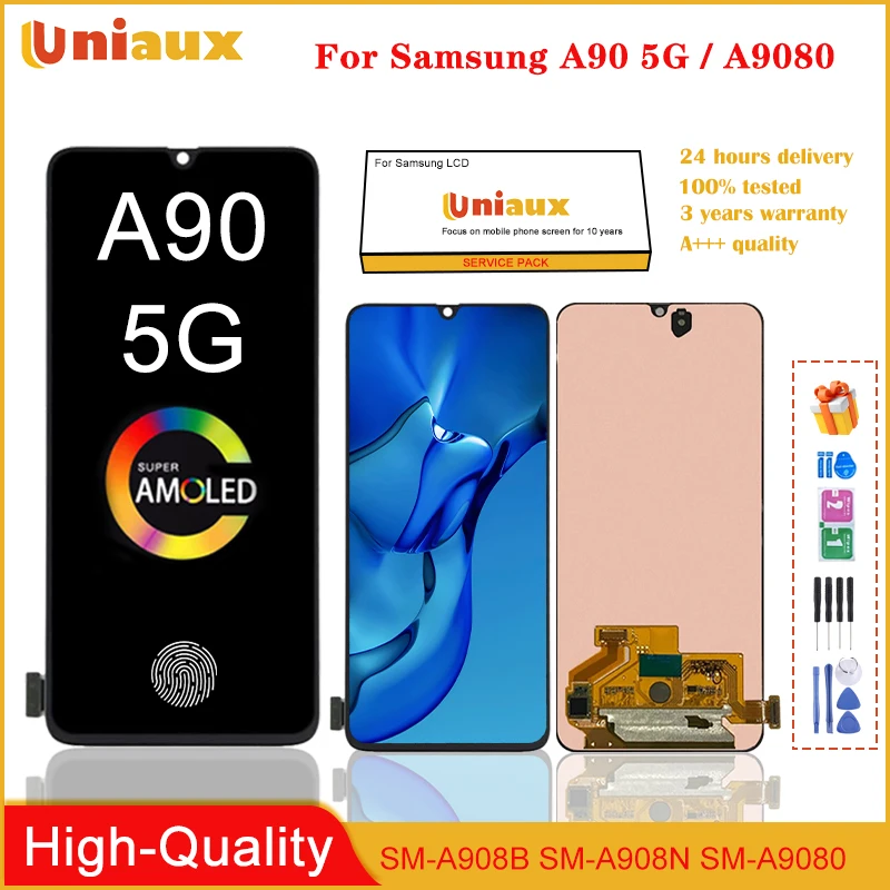 ЖК-дисплей AMOLED для Samsung Galaxy A90 5G A908 A908N A9080 с сенсорным экраном и дигитайзером