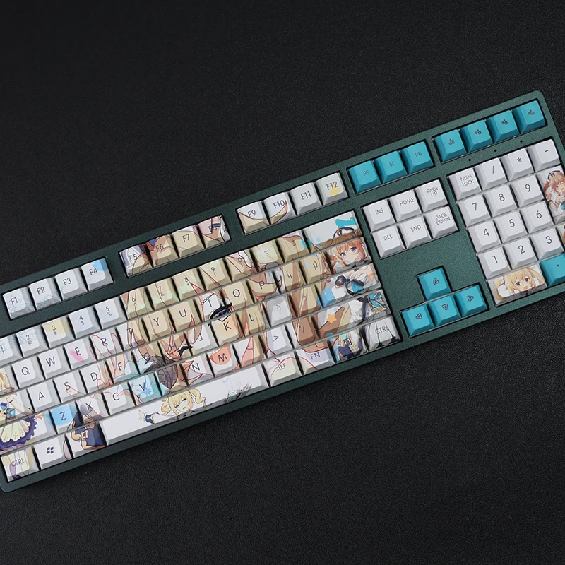 Игровая механическая клавиатура Genshin Impact Barbara 108 Key PBT DYE Sublimation Cherry Profile MX Cross Axis Switch