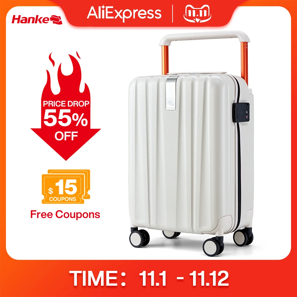 

Новый дизайн 2022, чехол Hanke с широкой ручкой для мужчин и женщин, чемодан для путешествий, чемодан на колесиках для мужчин, чехол для спиннера ...