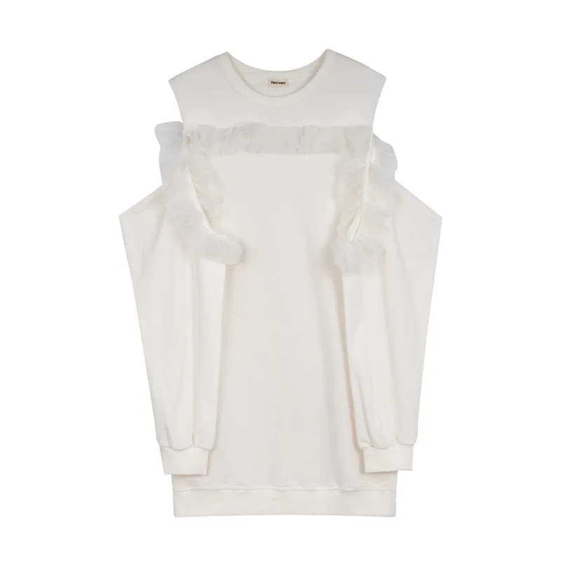 2023 Autumn and Winter Fashion New Double Strapless Net Yarn Fungus Temperament Repair What Long Sweater Dress Woman Clothing