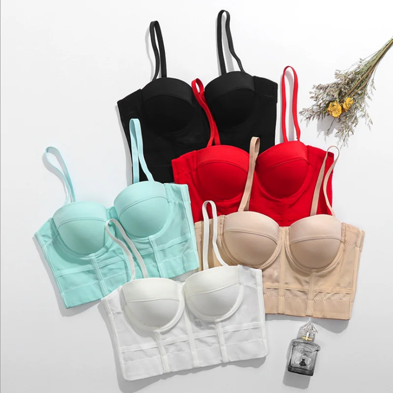 

Summer Mesh Push Up Bralet Women's Corset Bustier Bra Night Club Party Wear Sexy Cropped Top Vest Tank Top Woman Corset