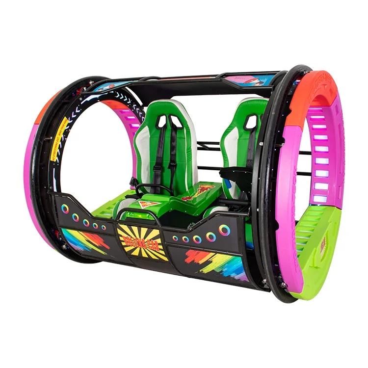 Новый уличный 2-местный монетный игровой электрический качели Happy Rolling Car 360