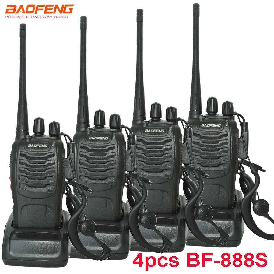

4 pcs/set New Original Baofeng BF888S Walkie Talkie BF-888s 5W 16CH UHF 400-470MHz BF 888S walkie-talkie two-way Radio