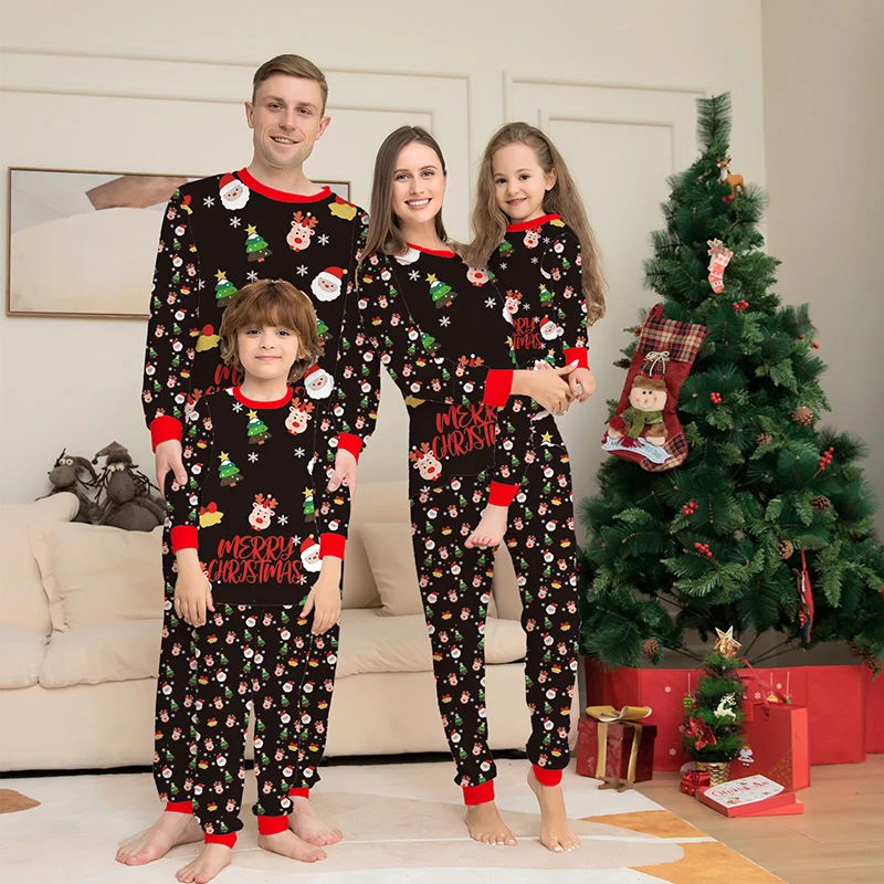 

2023 Family Matching Christmas Pajamas Clothes Set Father Mother And Daughter Son Kids Matching Outfit Baby Girl Rompers Pyjamas