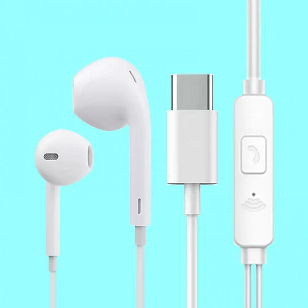 

Проводные наушники, практичные мягкие наушники с шумоподавлением, игровые стерео наушники-вкладыши с разъемом Type-C для бега