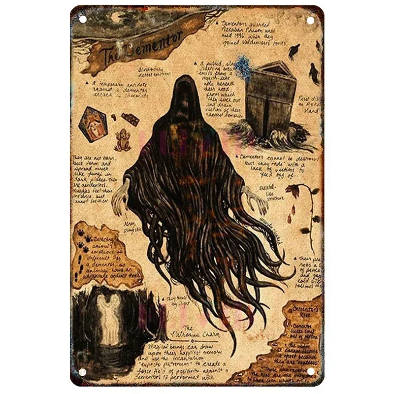 Винтажная Металлическая Вывеска В Форме Животного-единорог Дракон Dementor