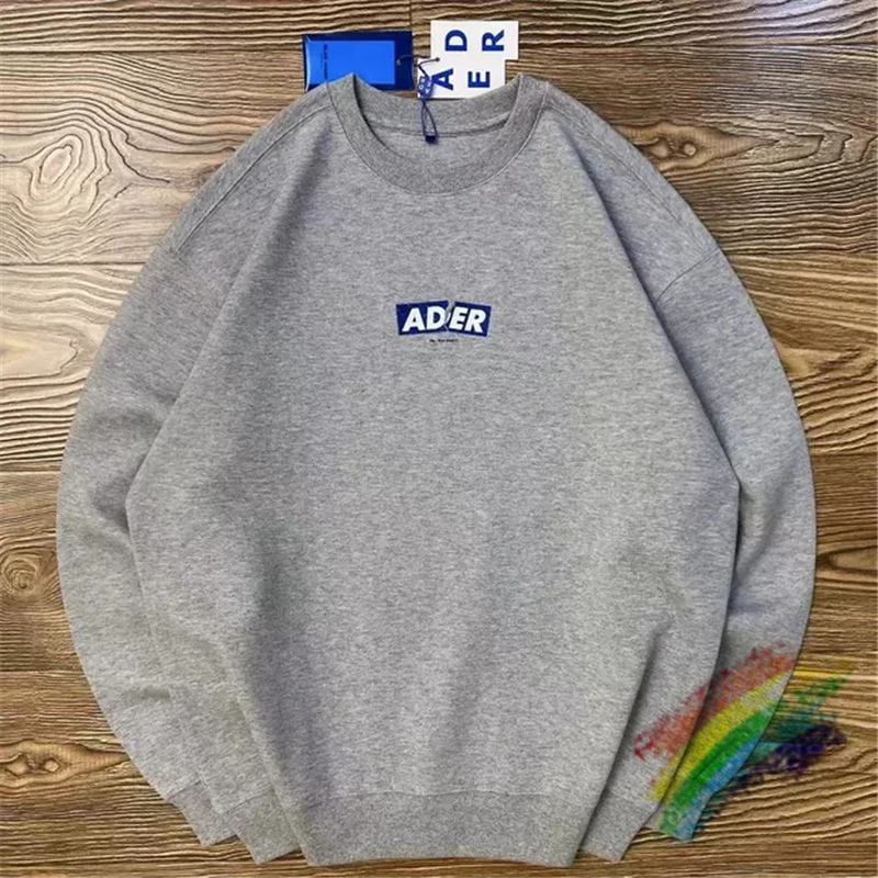 

2022ss ADER ERROR BOX Logo Sweatshirts Men Women 1:1 High-Quality Crew Neck Sweater Stitched Flag Mark Adererror Crewneck