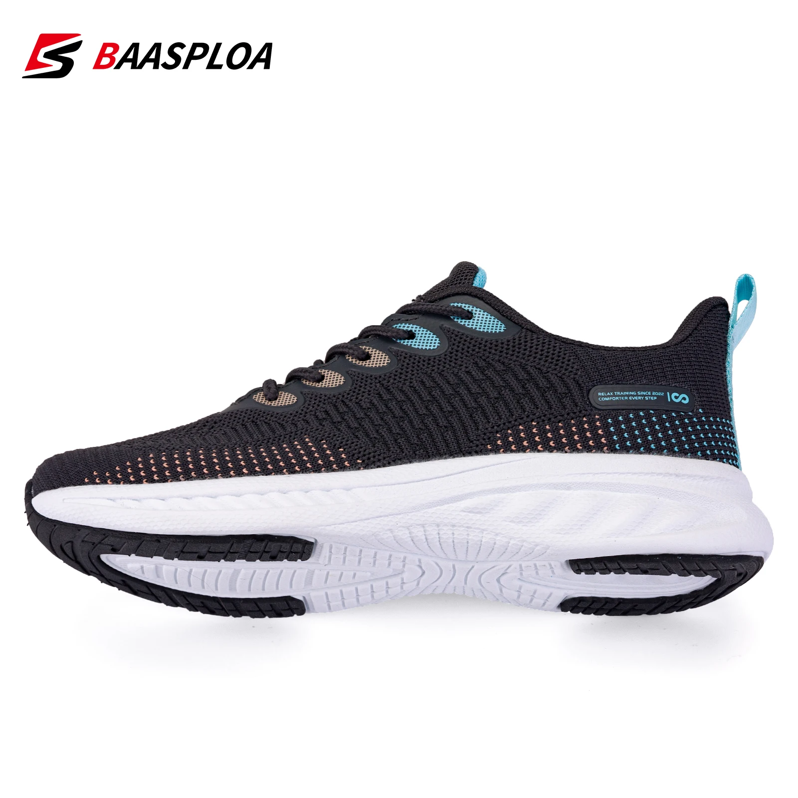Baasploa 2022 New Women Fashion Sneaker Light Knit Running Shoes Female Tenis Sneaker Comfortable Walking Shoes