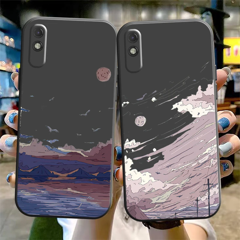 

Korean Sunset Scenery Phone Case For Xiaomi POCO F3 GT X3 Pro X3 GT M3 M3 Pro X3 X3 NFC Liquid Silicon Back Coupe Capa Carcasa