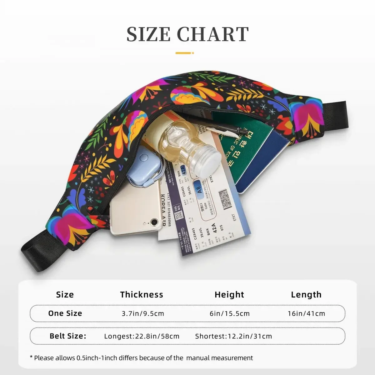 Поясная сумка с мексиканскими цветами и птицами для мужчин женщин забавная