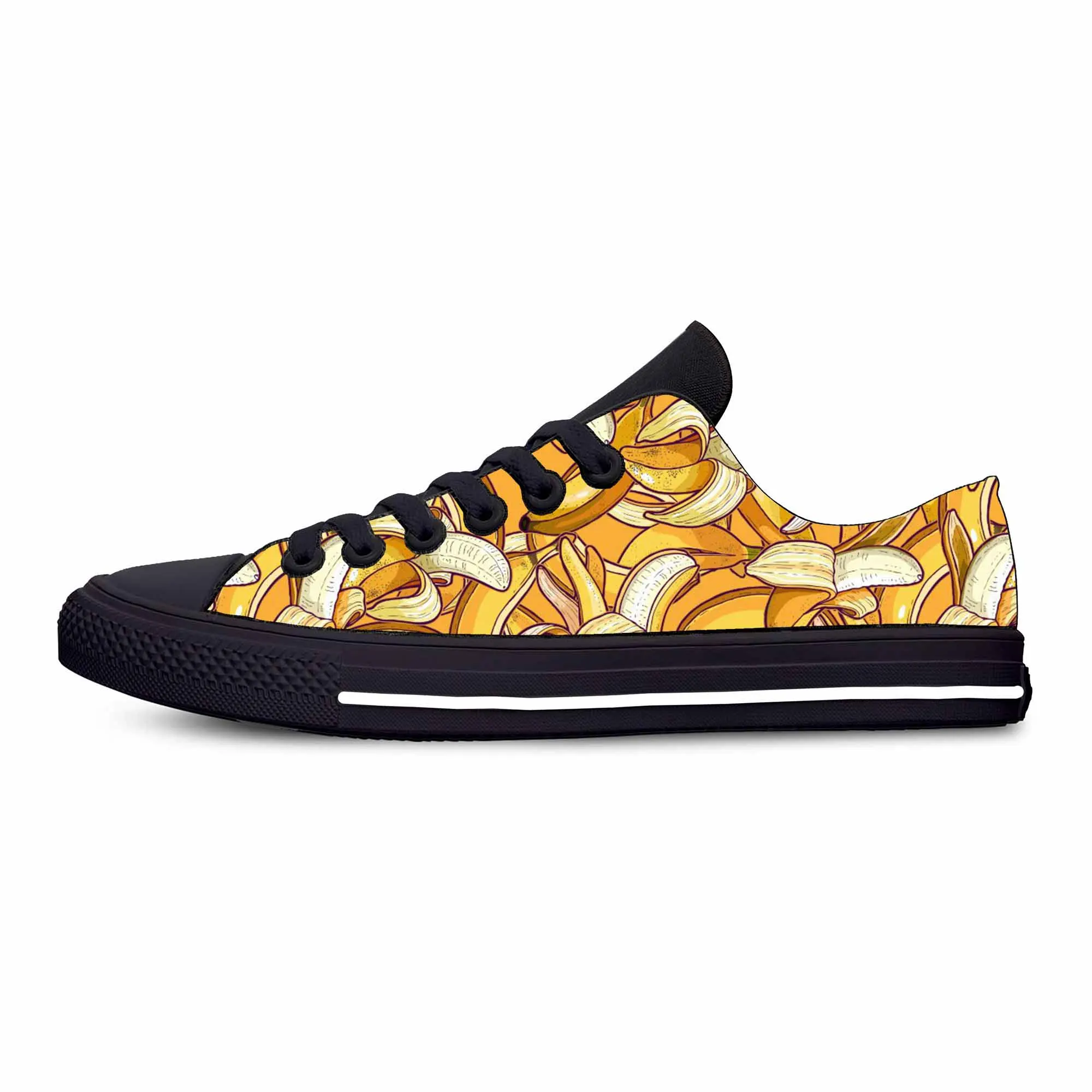 

Hot Anime Cartoon Manga Comic Fruit Banana Pattern Casual Cloth Shoes Low Top Comfortable Breathable 3D Print Men Women Sneakers
