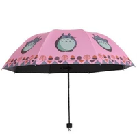 cute chinchilla silver plated umbrella anti uv sunscreen rain proof tri fold umbrella outdoor equipment betty boop