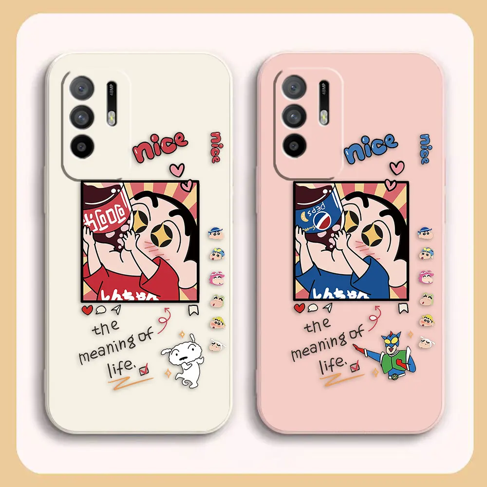 

C-Crayon S-Shin-Chan Cartoon Case For OPPO A52 A54 A55 A57 A72 A73 A74 A91 A93 A92S A93S A94 A95 A96 A97 4G 5G Case Funda Shell
