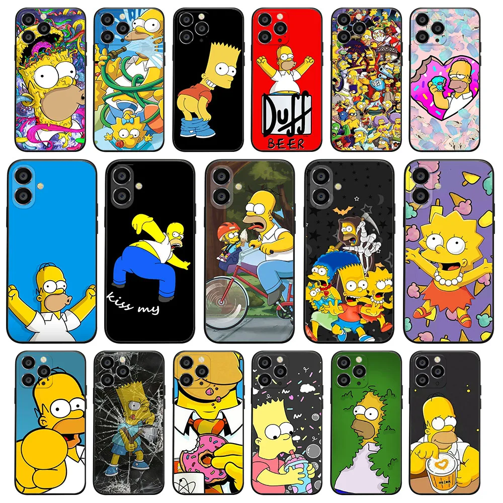 Матовый черный чехол для VIVO Y21 Y21s Y21a Y21t Y33t Y33s Y27 Y93 Y35 Y30 Y30i Y50 Y36 Y51a KD-73 The S-S-impsons