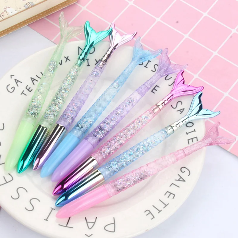 

Colorful Laser Plating Mermaid Oily Neutral Pen Quicksand Pink Signature Pen Student Stationery Supplies