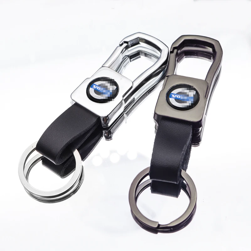 

Car keychain metal leather car logo fashion pendant business keychain for Volvo- XC90 C70 V50 V60 V70 V90 S60 Estate