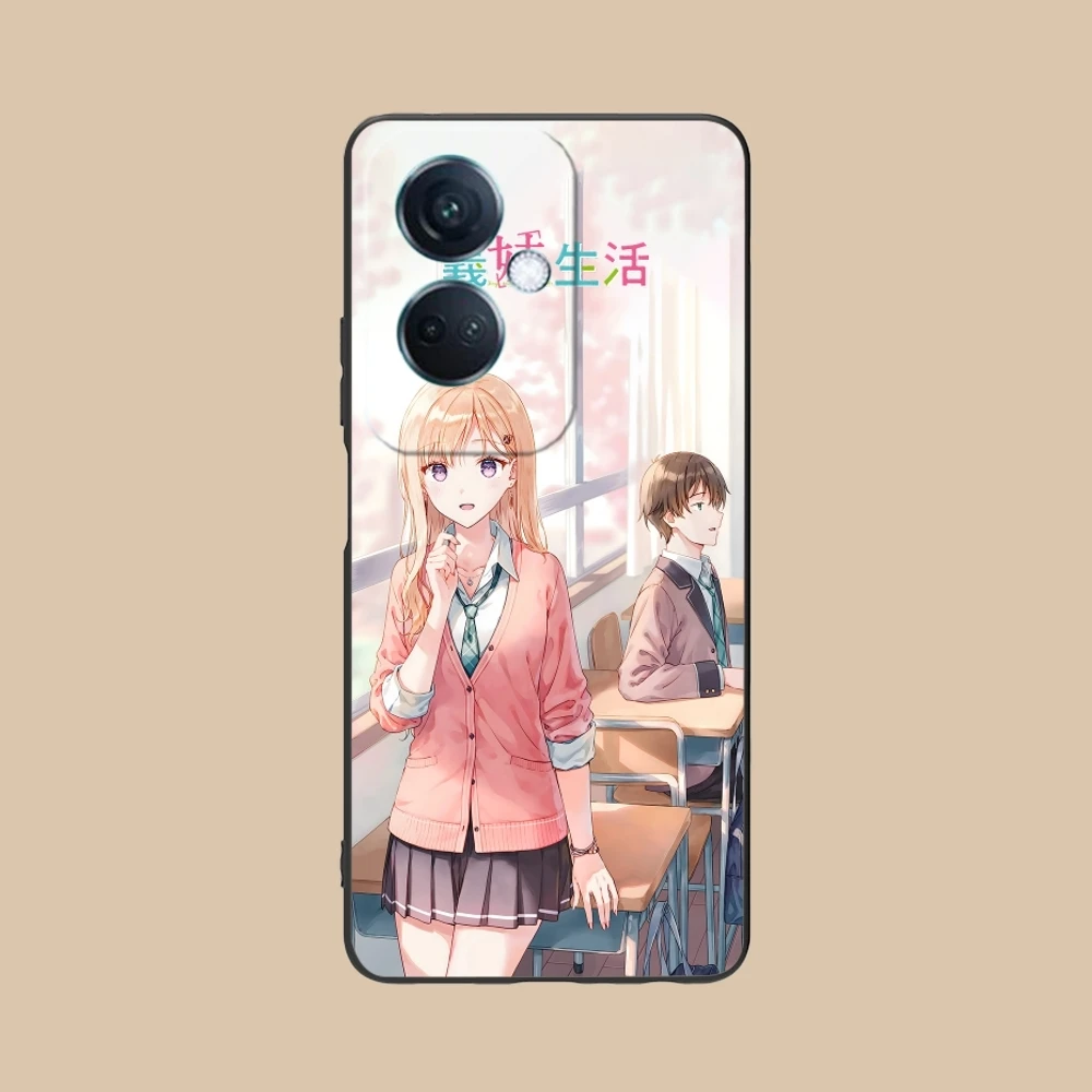 Милый чехол для мобильного телефона Gimai Seikatsu OPPO Find X5 X3 X2 A93 Reno 8 7 Pro A74 A72 A53 Черный