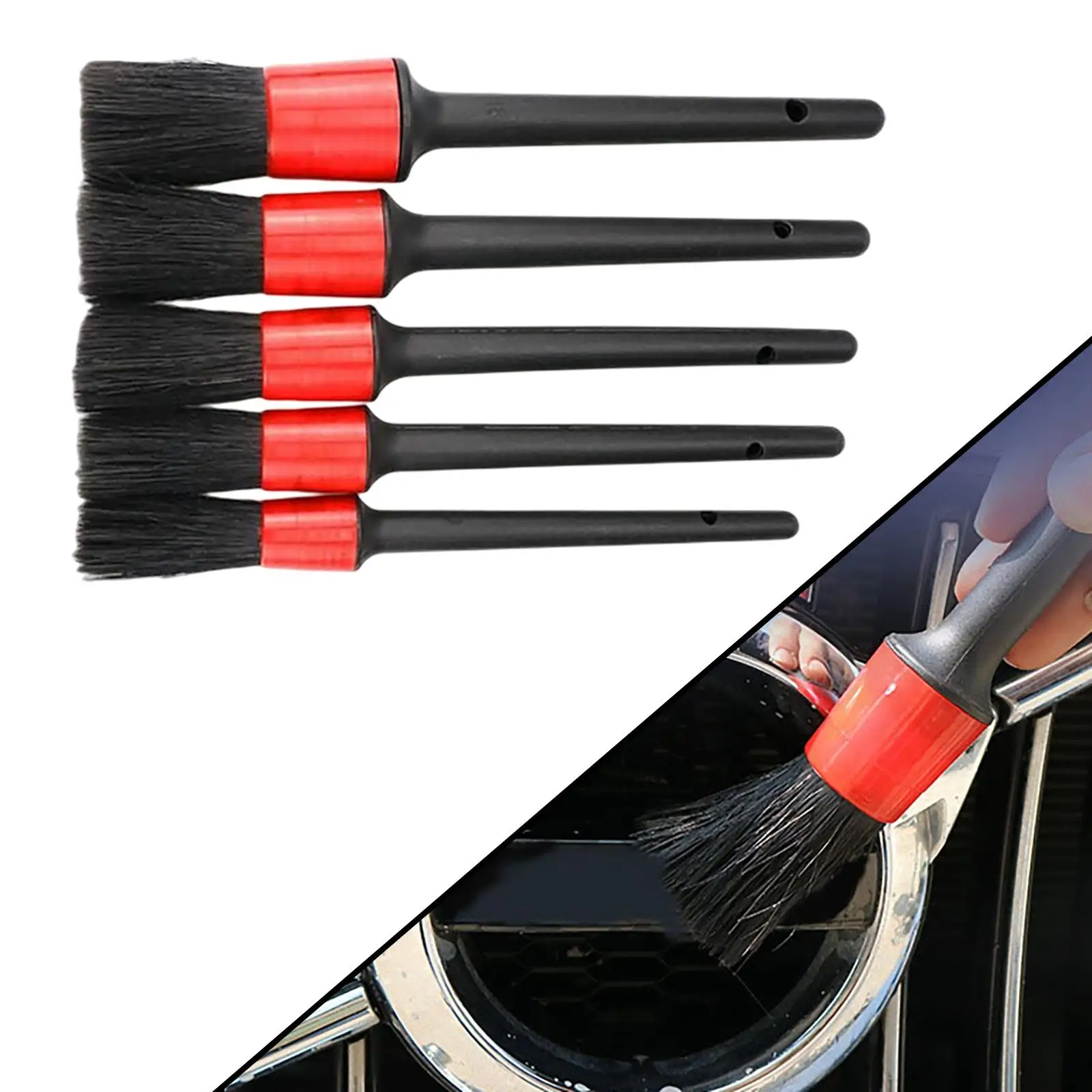 5-Pack Detailing Brush Kit Products Cleaner for Wheel